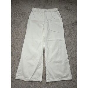 Women's White Wide Leg Pants Society Amuse Size Medium